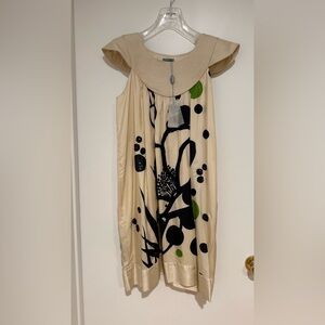 Elegant Cream and Black Mini Dress